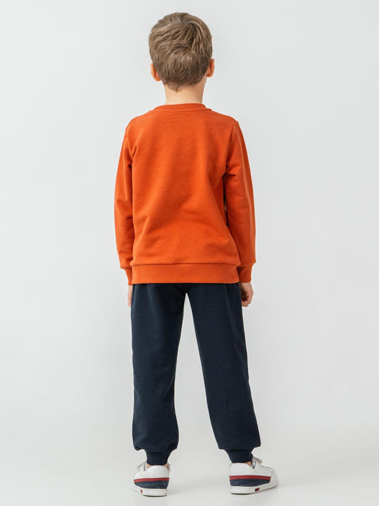 U.S. Polo Assn Kids Eşofman Takımı | 3 İp Şardonsuz -3 İp Şardonsuz | Okul Kreş ve Günlük Kullanım - Turuncu