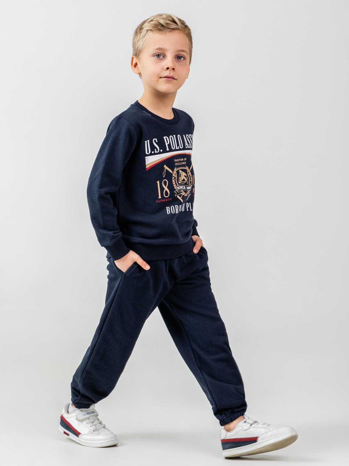 U.S. Polo Assn Kids Eşofman Takımı | 3 İp-3 İp Uzun Kol Bisiklet Yaka | Okul Kreş ve Günlük Kullanım - Lacivert