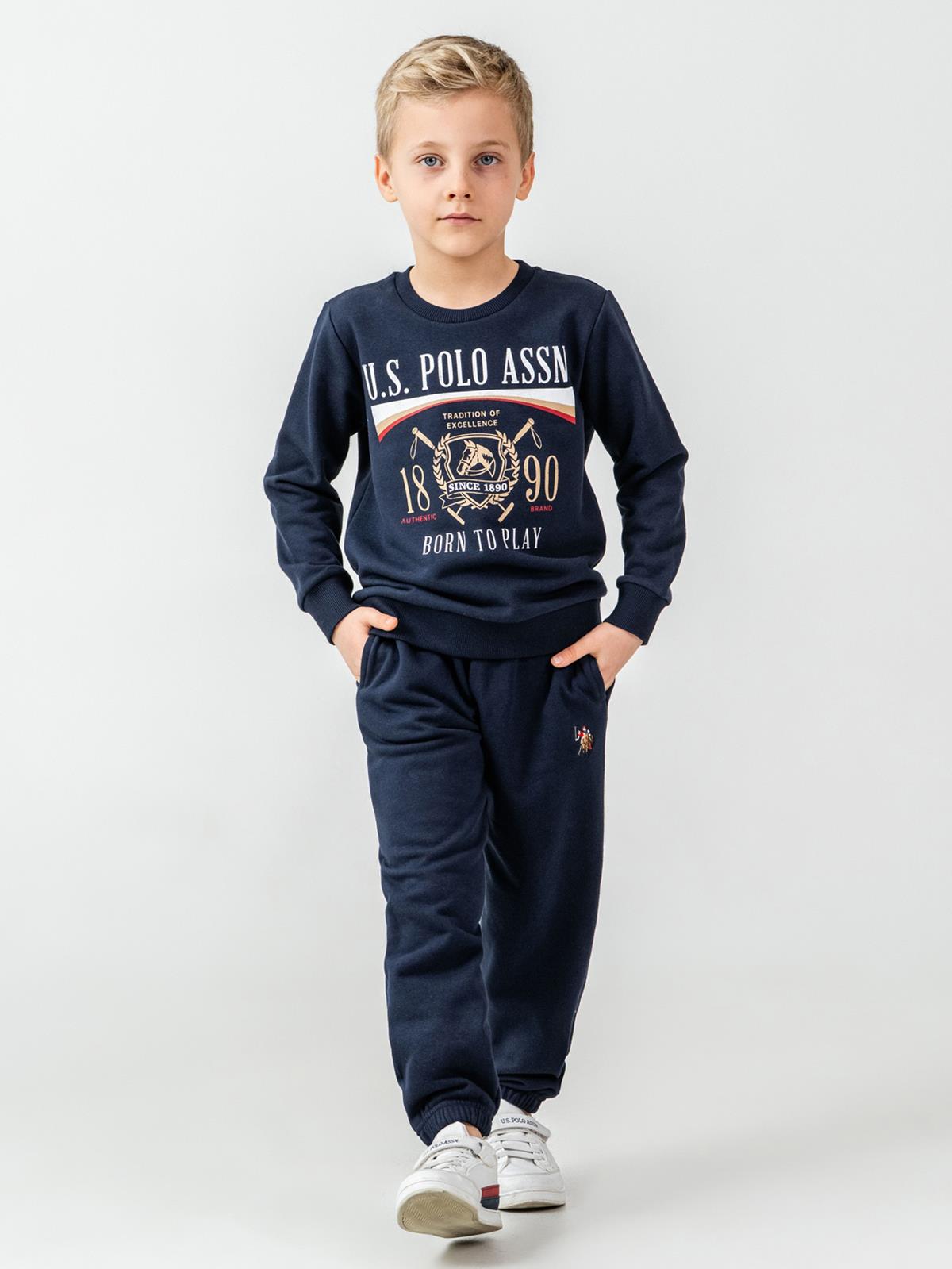 U.S. Polo Assn Kids Eşofman Takımı | 3 İp-3 İp Uzun Kol Bisiklet Yaka | Okul Kreş ve Günlük Kullanım - Lacivert