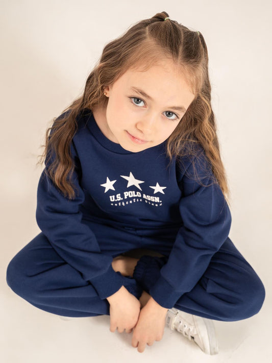 U.S. Polo Assn Kids Eşofman Takımı | 3 İp-3 İp Uzun Kol Bisiklet Yaka | Okul Kreş ve Günlük Kullanım - Lacivert