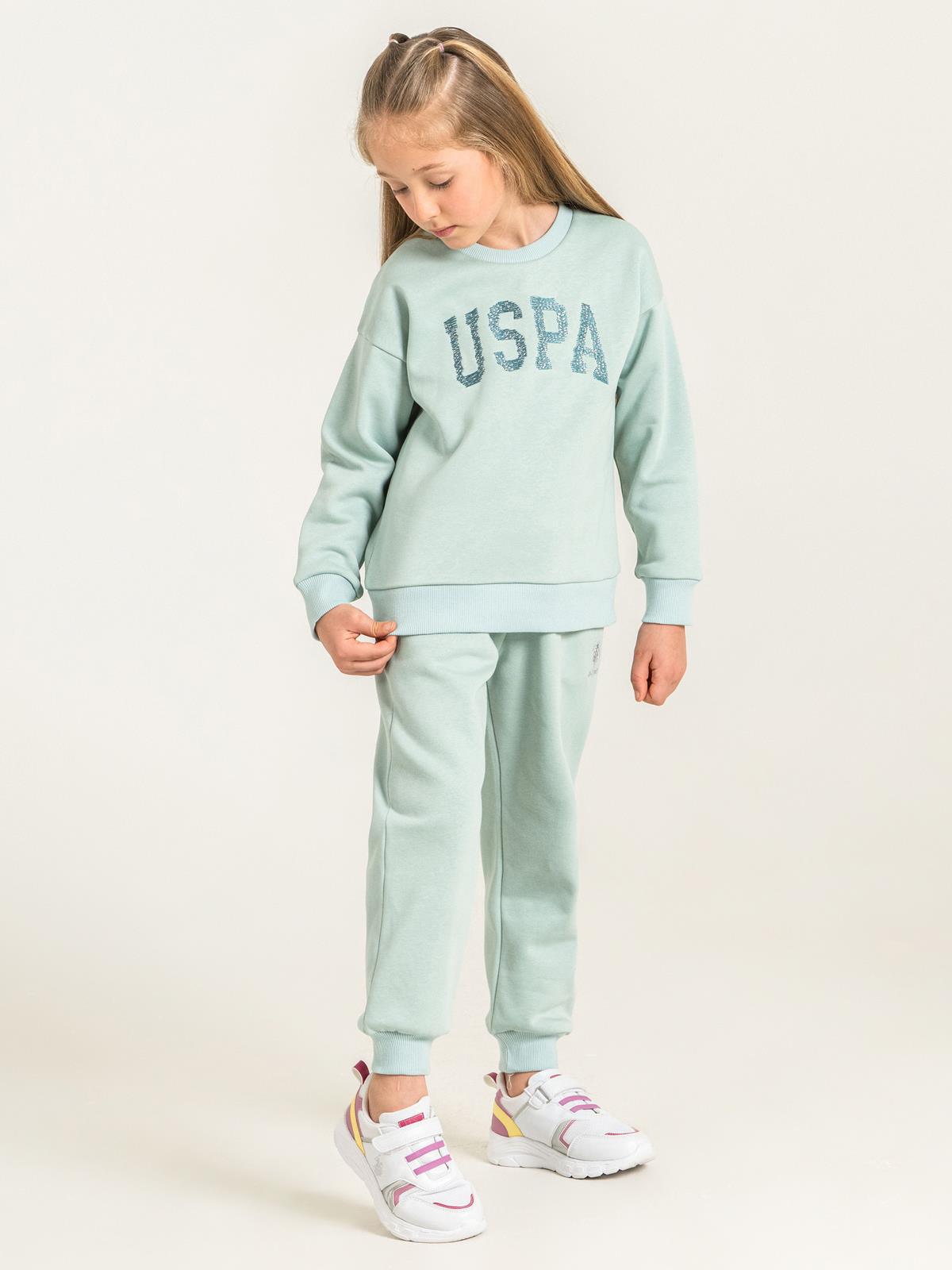 U.S. Polo Assn Kids Eşofman Takımı | 3 İp-3 İp Uzun Kol Bisiklet Yaka | Okul Kreş ve Günlük Kullanım - Yeşil