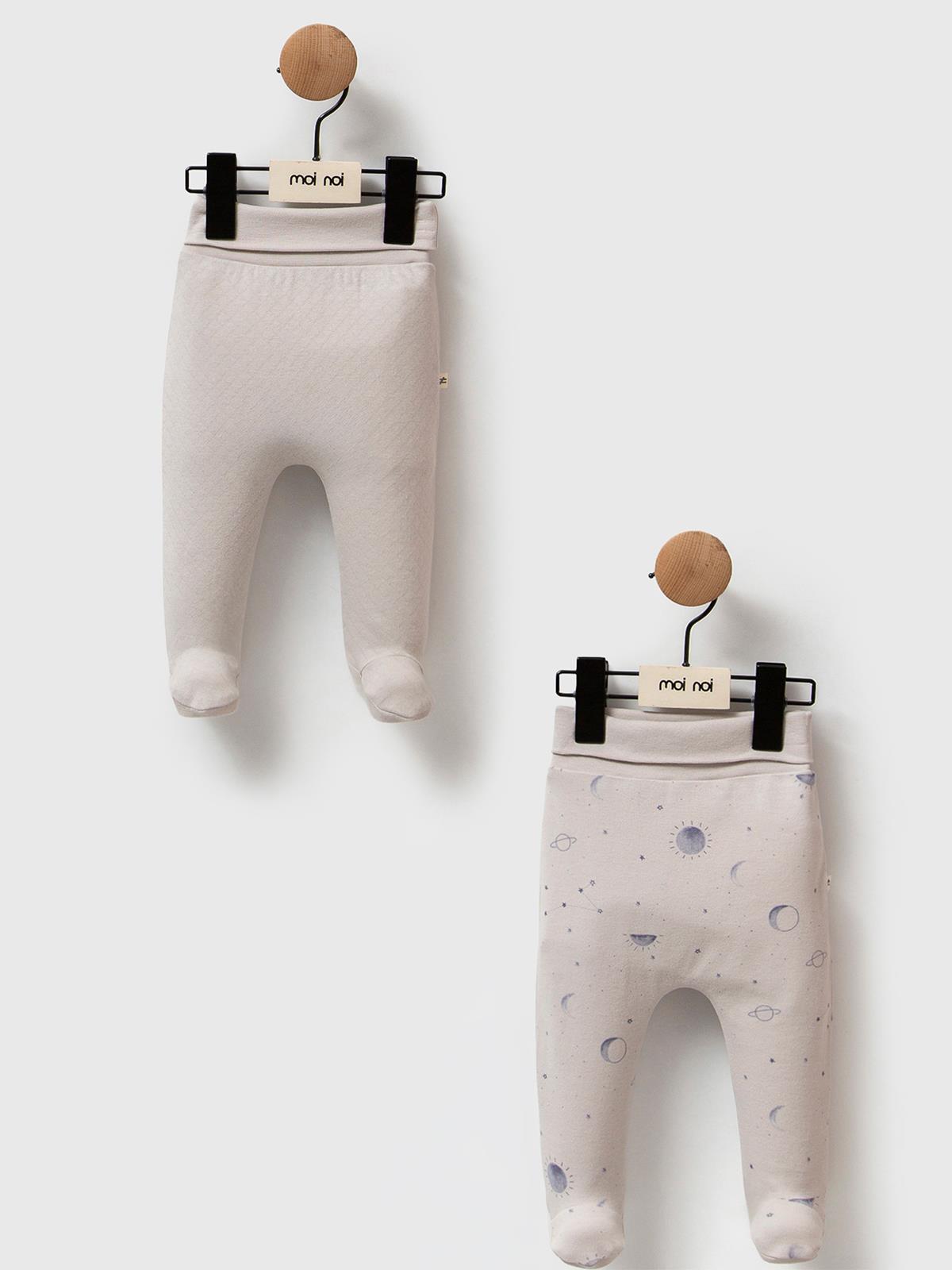Moi Noi 2Li Baskılı  Tek Alt Bebe - Gri