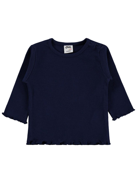 Civil Baby Kol Ucu Detaylı 6-18 Ay Sweatshirt - Lacivert
