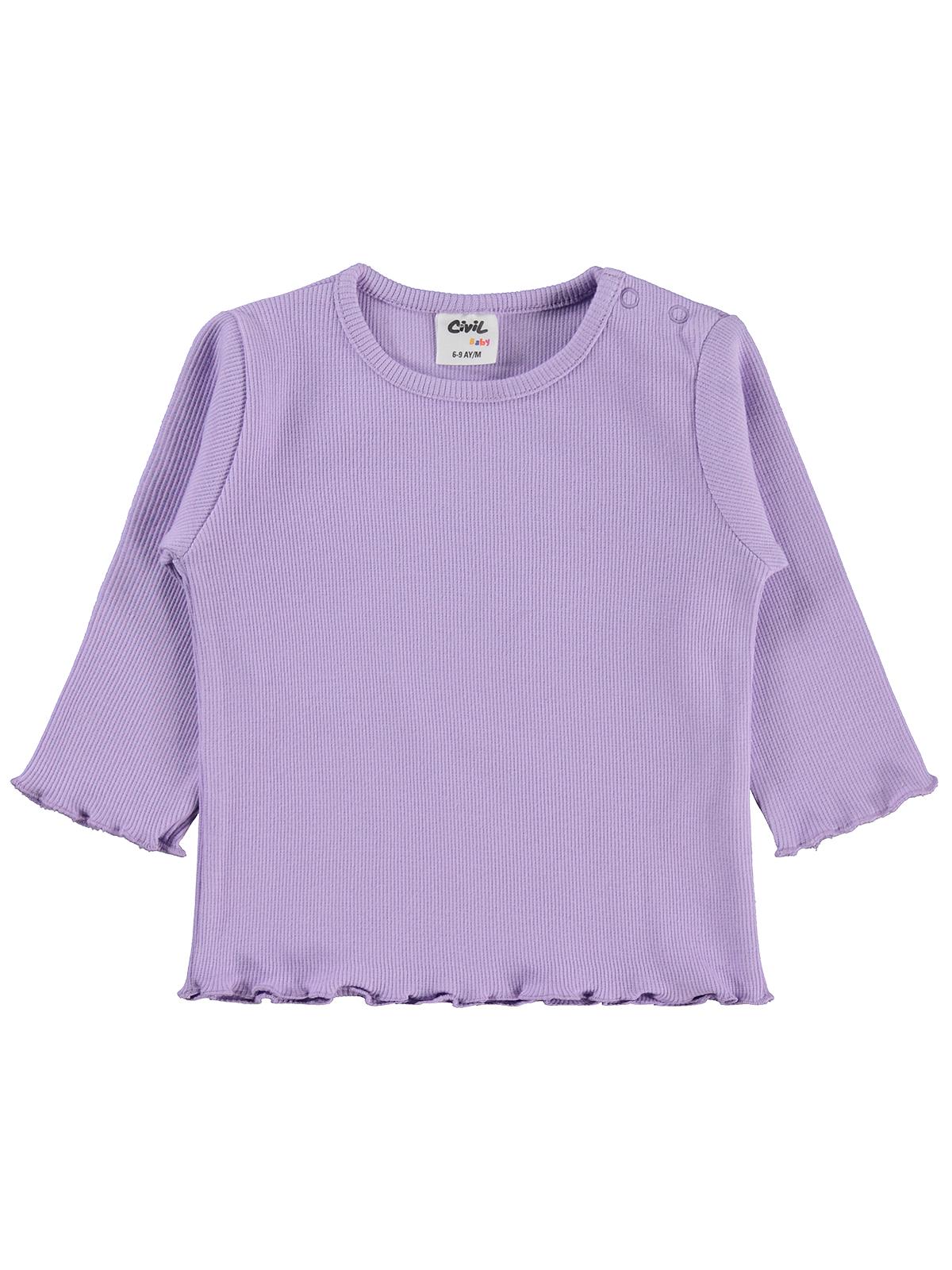 Civil Baby Kol Ucu Detaylı 6-18 Ay Sweatshirt - Lila