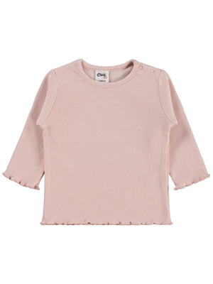 Civil Baby Kol Ucu Detaylı 6-18 Ay Sweatshirt - Pudra