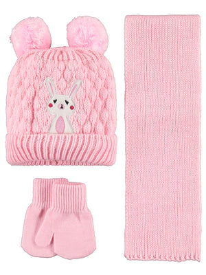 Civil Baby 6-24 Ay Atkı Bere Eldiven Set - Pembe