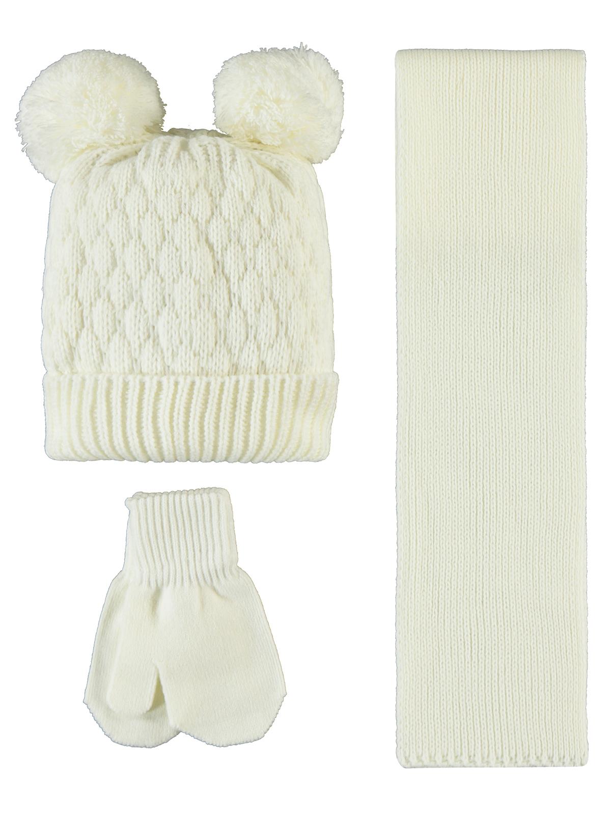Civil Baby 6-24 Ay Atkı Bere Eldiven Set - Ekru