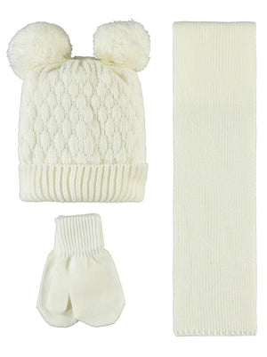 Civil Baby 6-24 Ay Atkı Bere Eldiven Set - Ekru