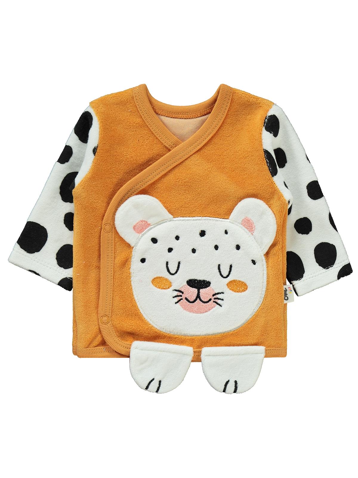 Civil Baby Leopar Empimre Baskılı Zıbın Takımları - Hardal