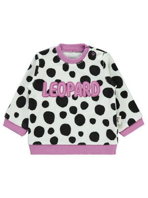 Civil Baby Leopar Empirme Baskılı 6-18 Ay Sweatshirt - Lila