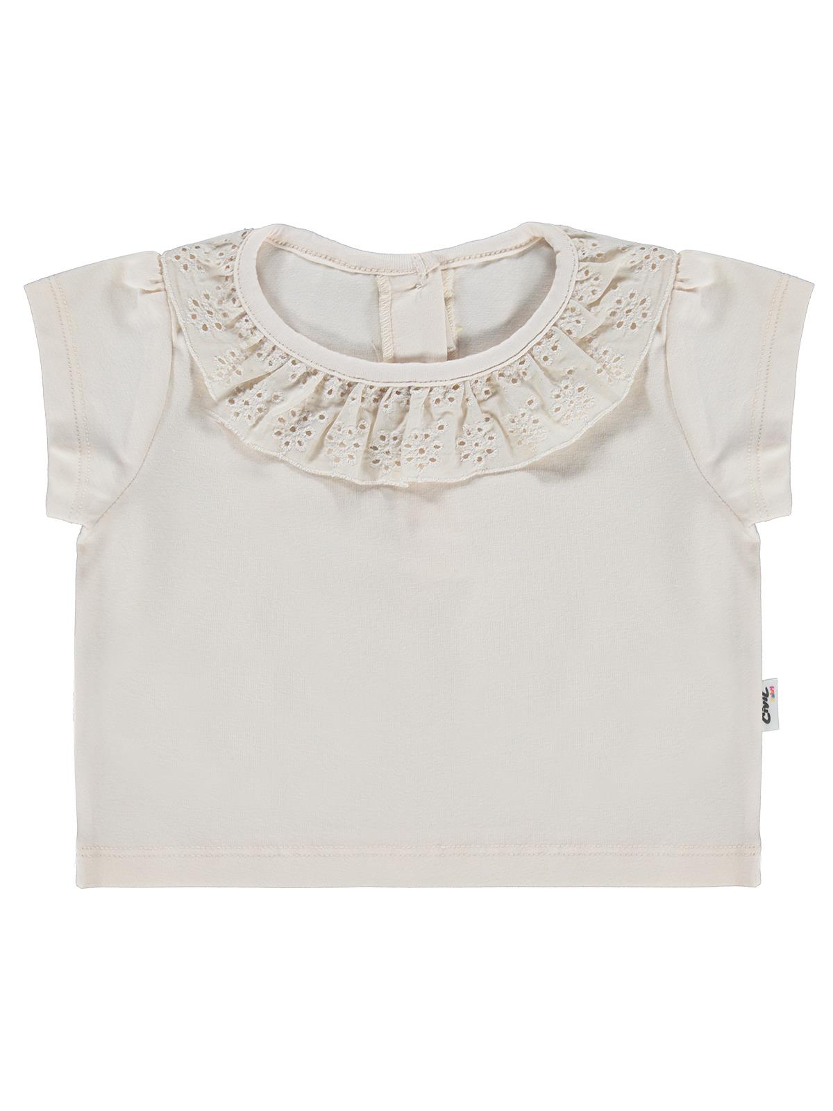 Civil Baby Yaka Brodeli 6-18 Ay Tişört - Fil Dişi