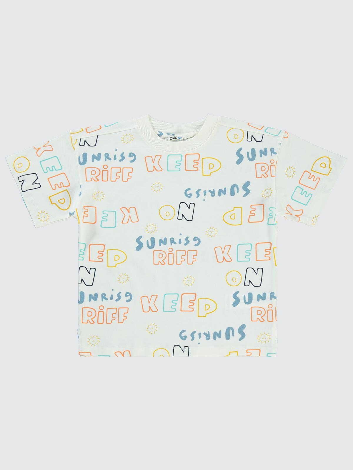 Civil Boys Keep On Empirme Oversize 6-9 Yaş Tişört - Bej