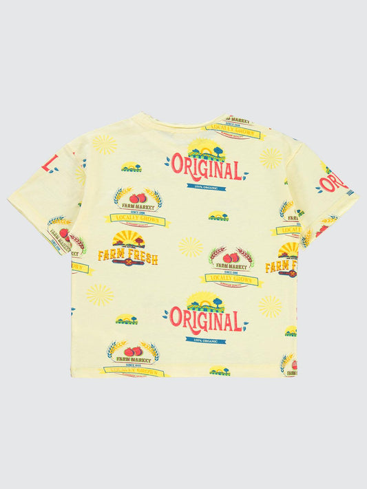 Civil Boys Farm Empirme Oversize 10-13 Yaş Tişört - Sarı