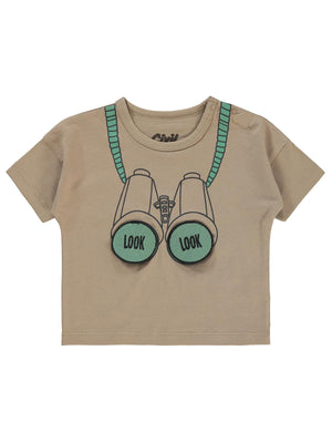 Civil Baby Dürbün Detaylı 6-18 Ay Tişört - Bej