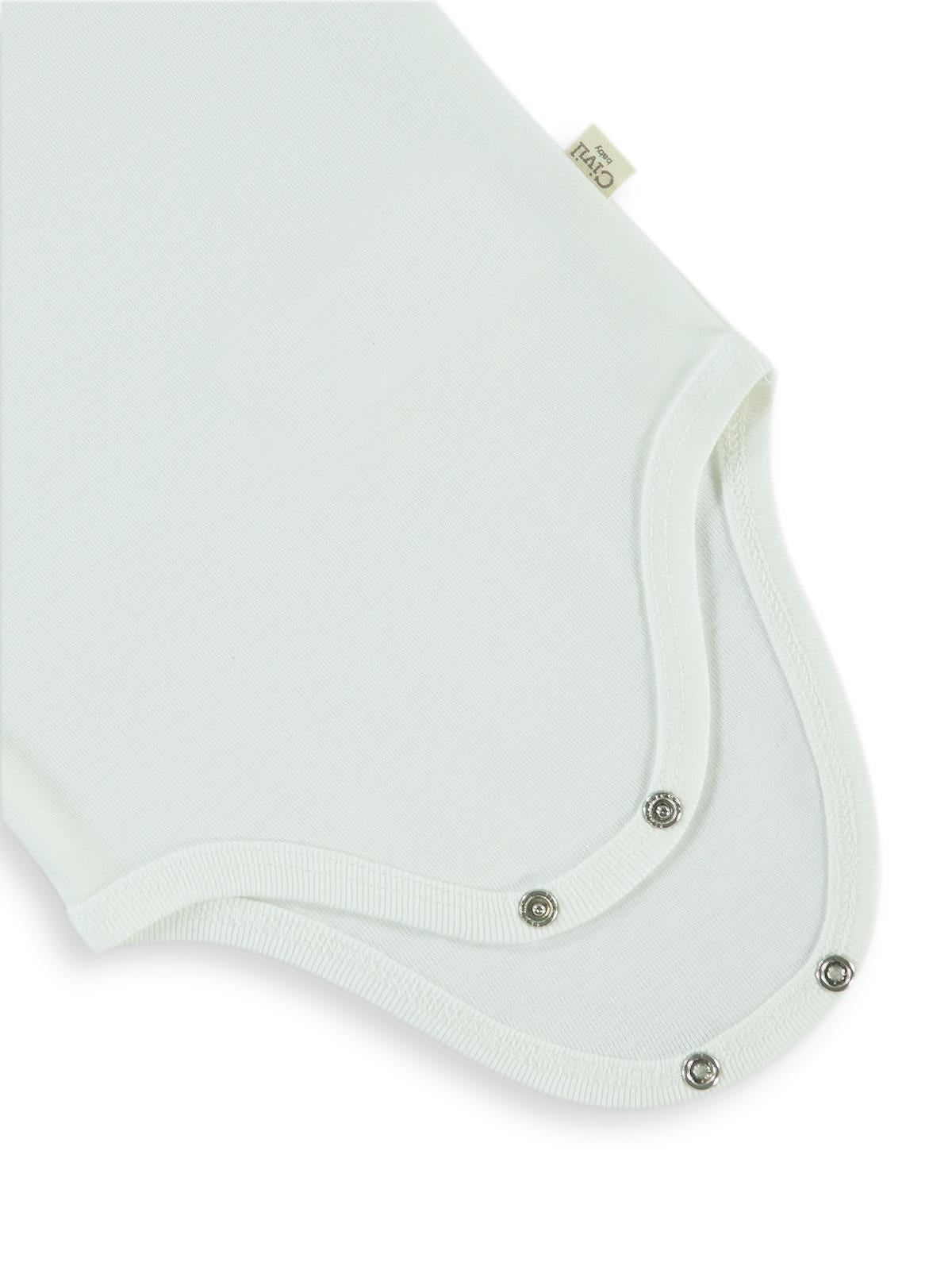 Civil Baby Düz Sıfır Kol 3-9 Ay Çıtçıtlı Badi - Beyaz