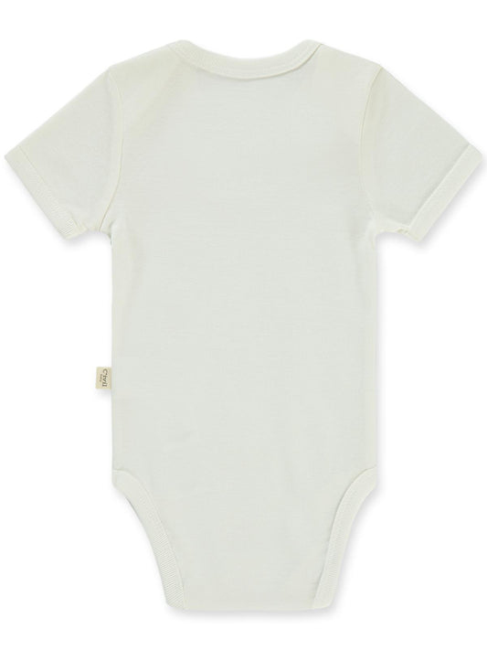 Civil Baby Düz Kısa Kol 3-9 Ay Çıtçıtlı Badi - Beyaz