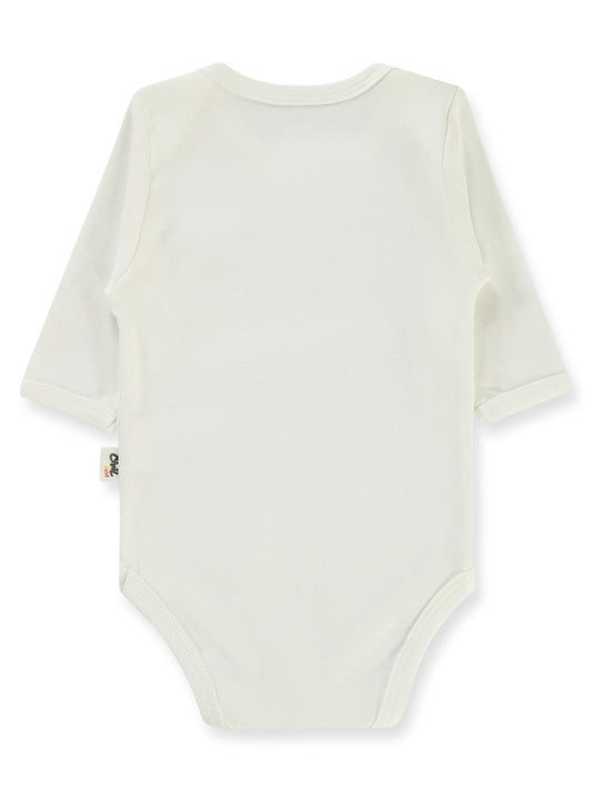 Civil Baby Düz Uzun Kol 3-9 Ay Çıtçıtlı Badi - Beyaz