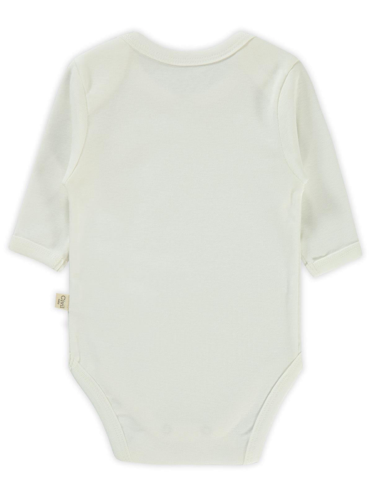 Civil Baby Düz Uzun Kol 1-3 Yaş Çıtçıtlı Badi - Beyaz