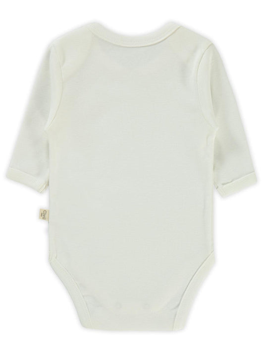 Civil Baby Düz Uzun Kol 3-9 Ay Çıtçıtlı Badi - Beyaz