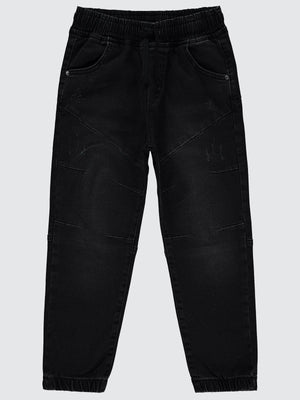 Civil Boys Bel Paça Lastikli Parçalı 10-13 Yaş Pantolon - Siyah