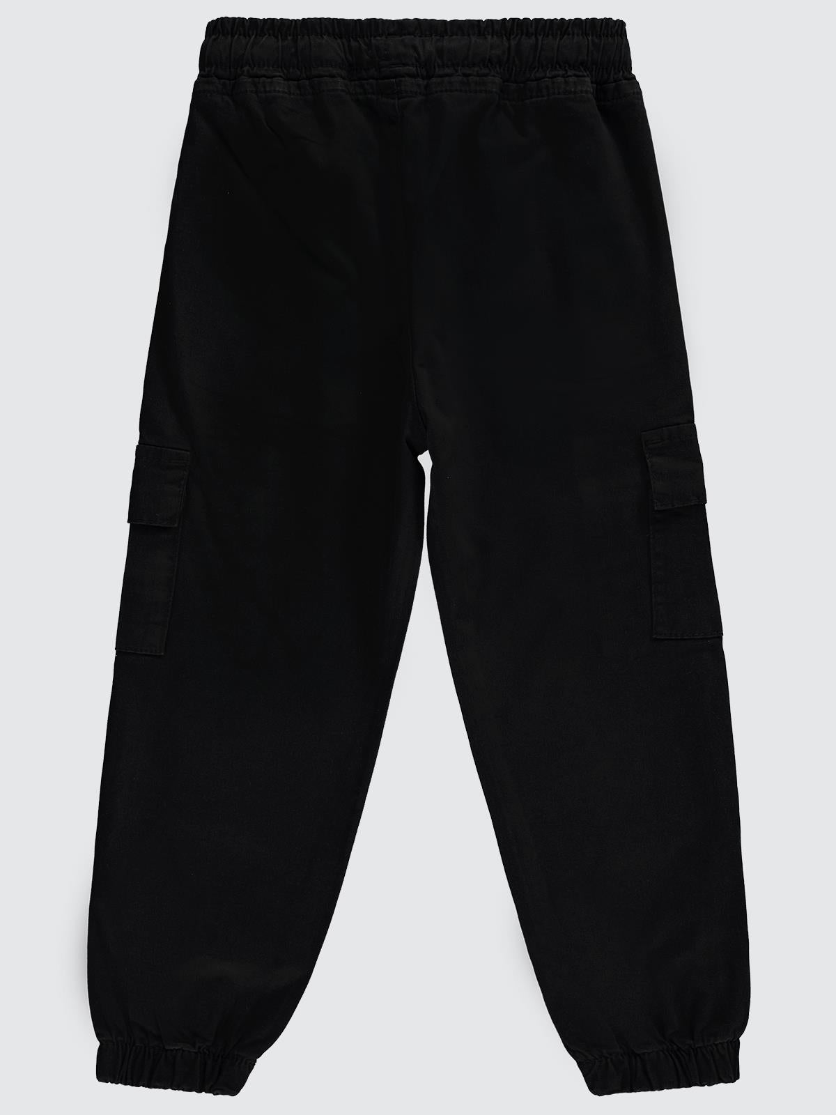 Civil Boys Bel Paça Lastikli Kargo Cepli 10-13 Yaş Pantolon - Siyah