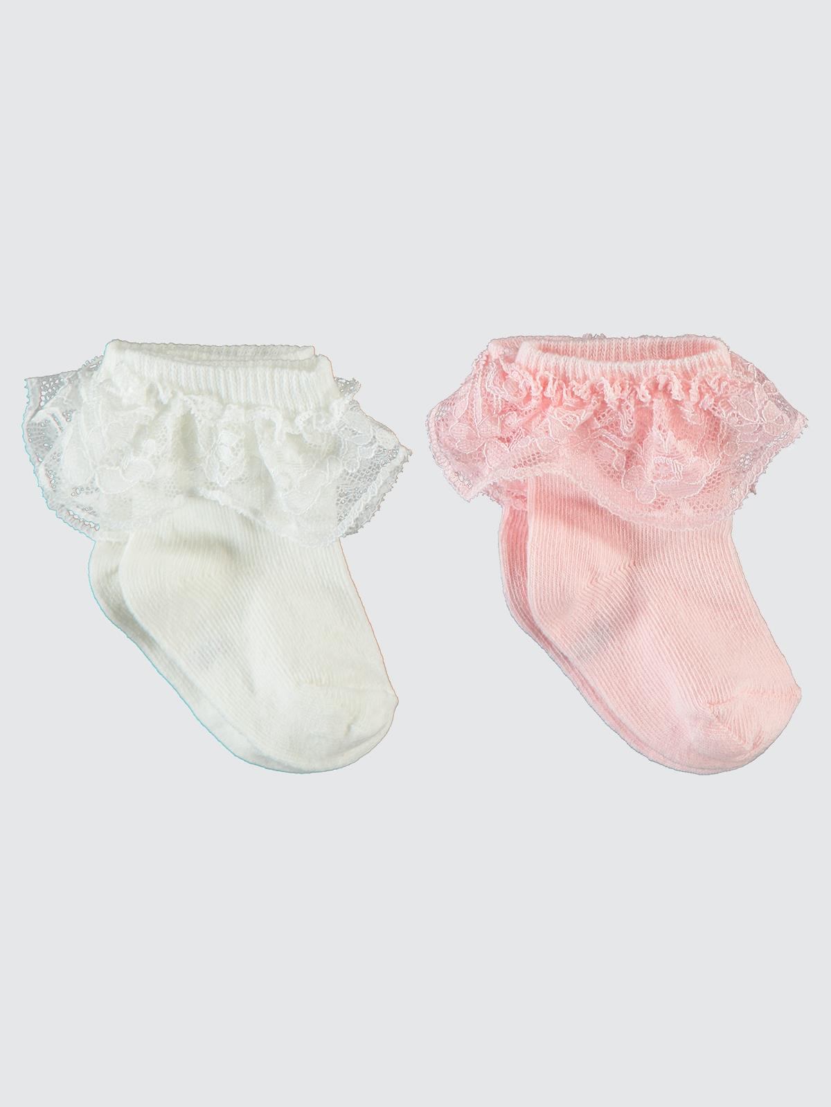 Civil Baby Kız Bebek 2'li Çorap Set 6-  - Ekru