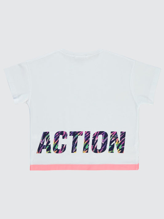 Civil Girls Time For Action 10-13 Yaş Tişört - Beyaz