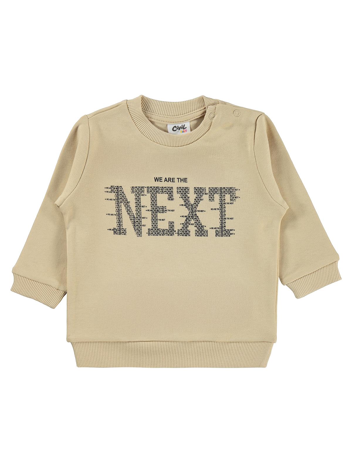 Civil Baby Next Baskılı 6-18 Ay Sweatshirt - Kahverengi