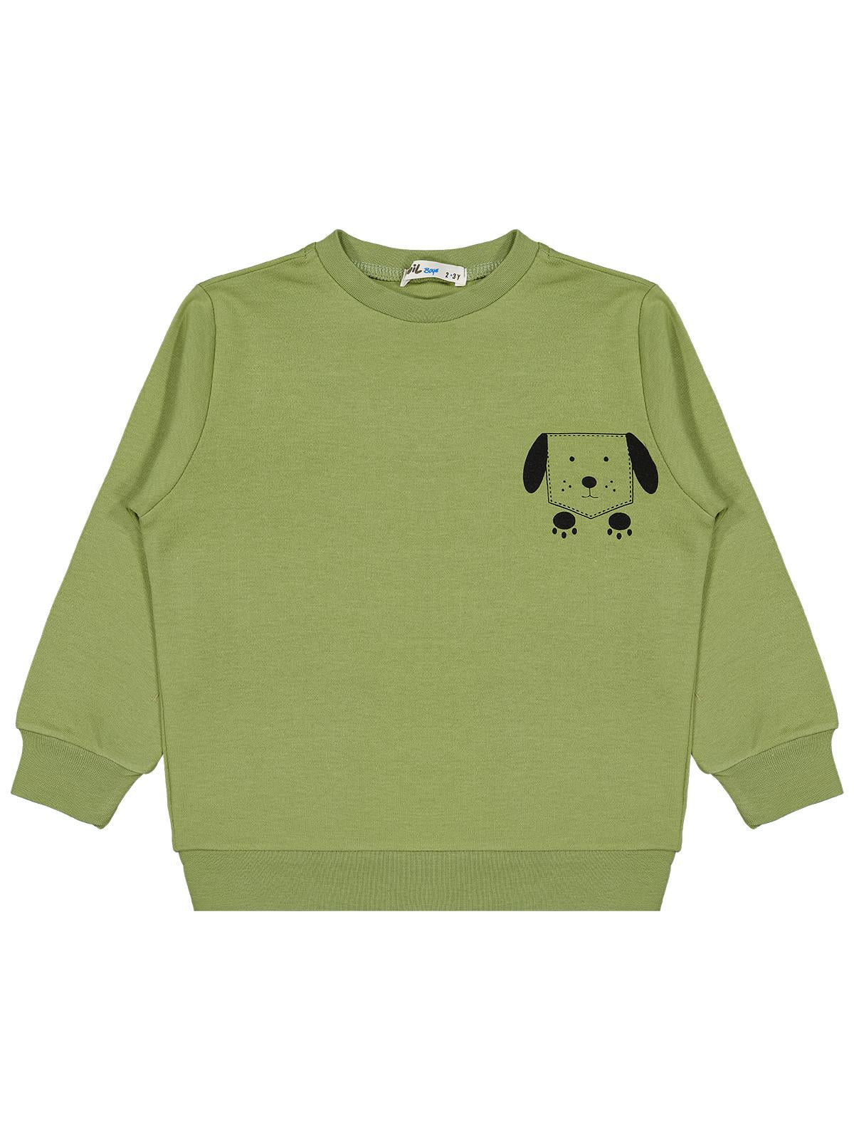 Civil Boys Köpek Baskılı 2-5 Yaş Sweatshirt - Hardal