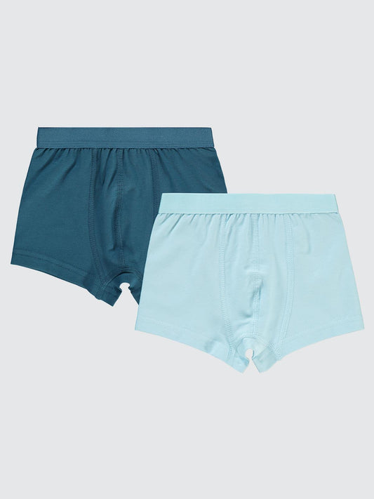 Civil Erkek Çocuk  Basic 2'li Boxer Set | Likralı Süprem | Okul Kreş ve Günlük Kullanım - Mavi