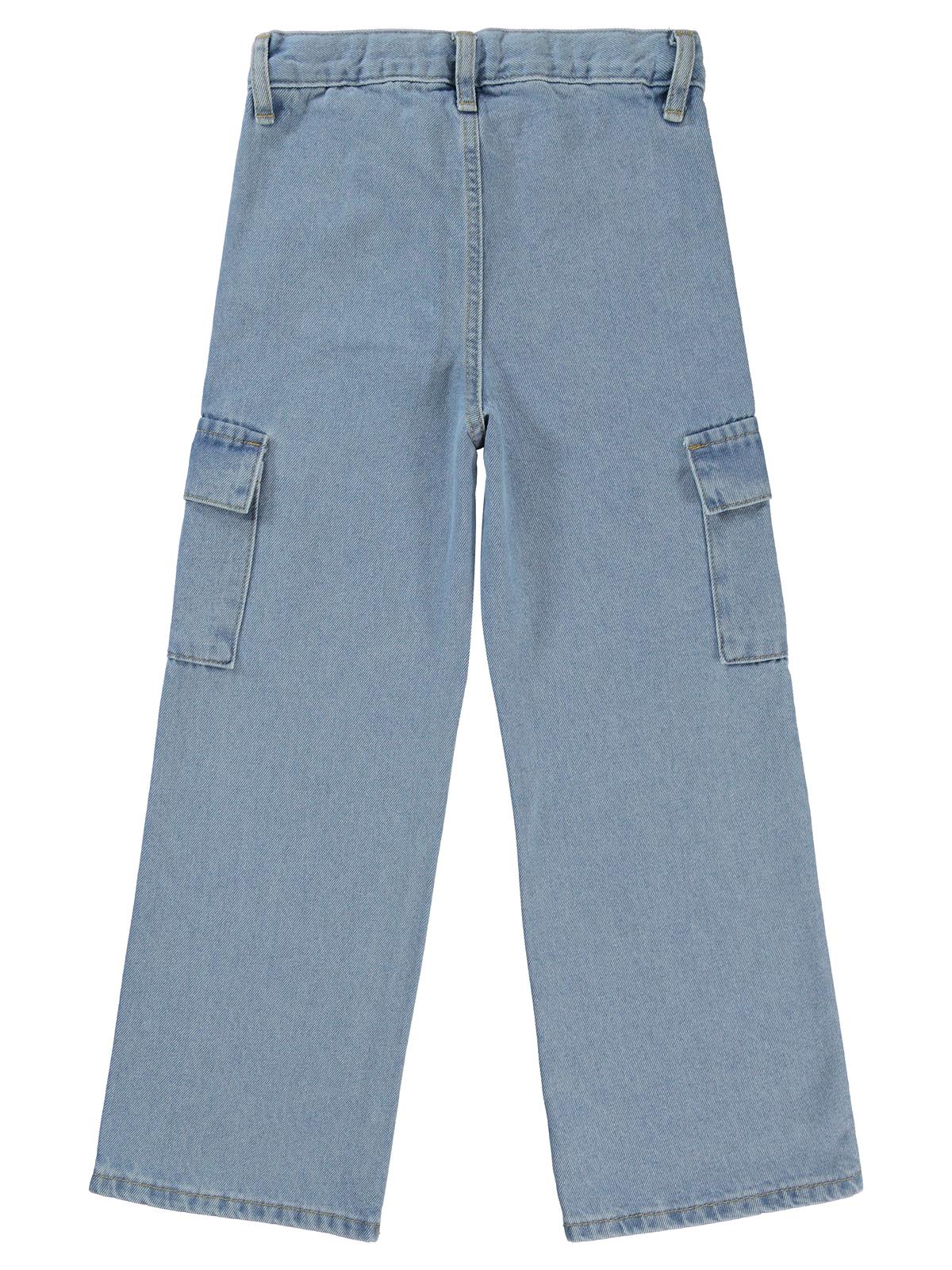 Civil Girls Kargo Cepli 10-13 Yaş Pantolon - Mavi