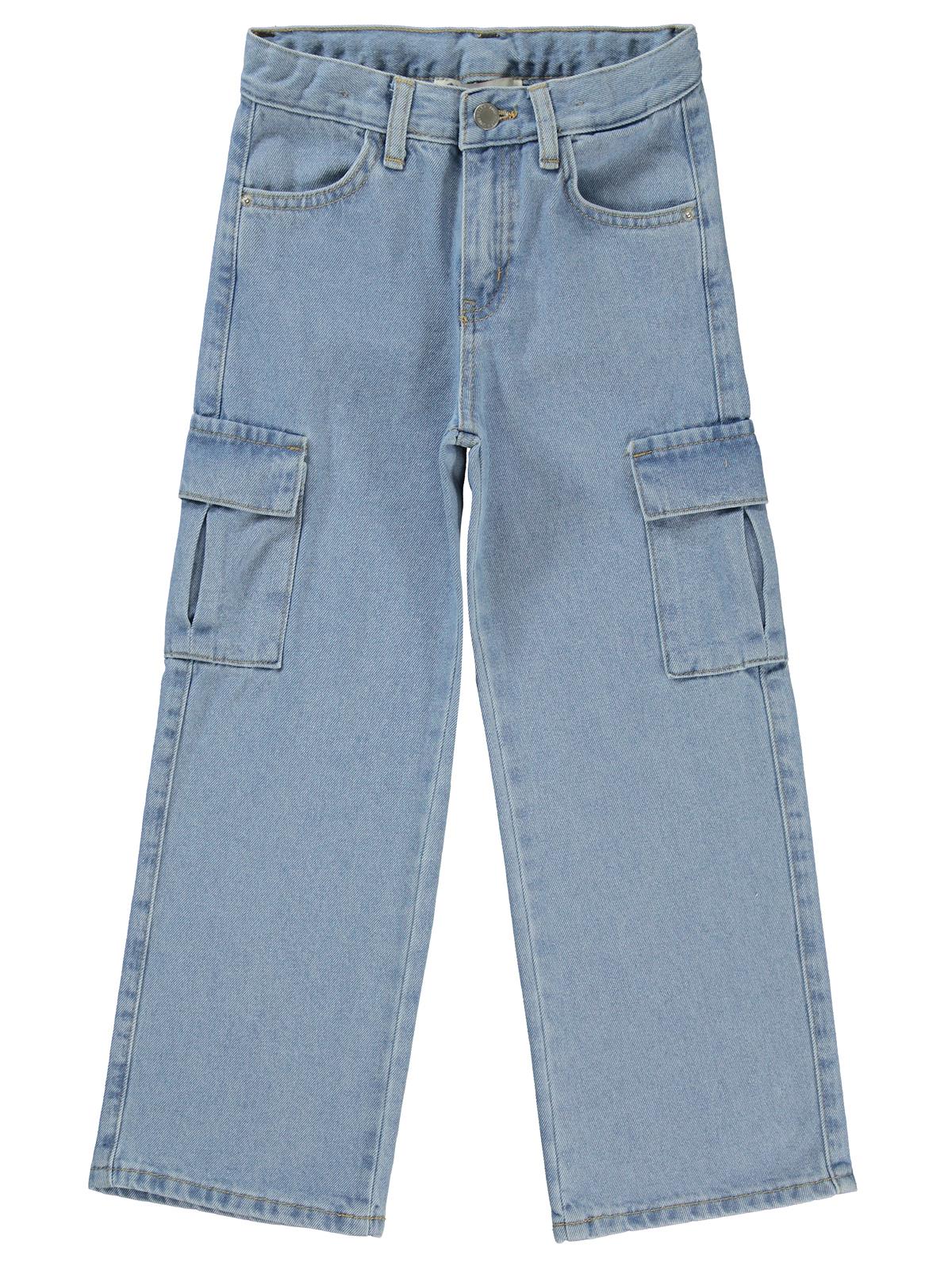 Civil Girls Kargo Cepli 10-13 Yaş Pantolon - Mavi