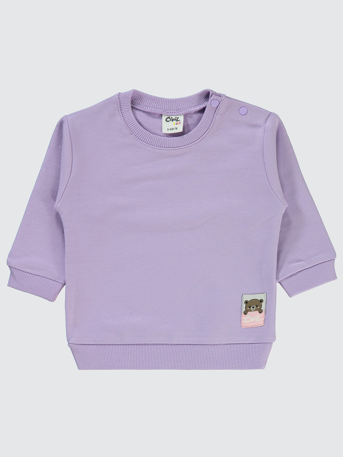 Civil Baby Basic Arma Etiketli 6-18 Ay Sweatshirt - Lila