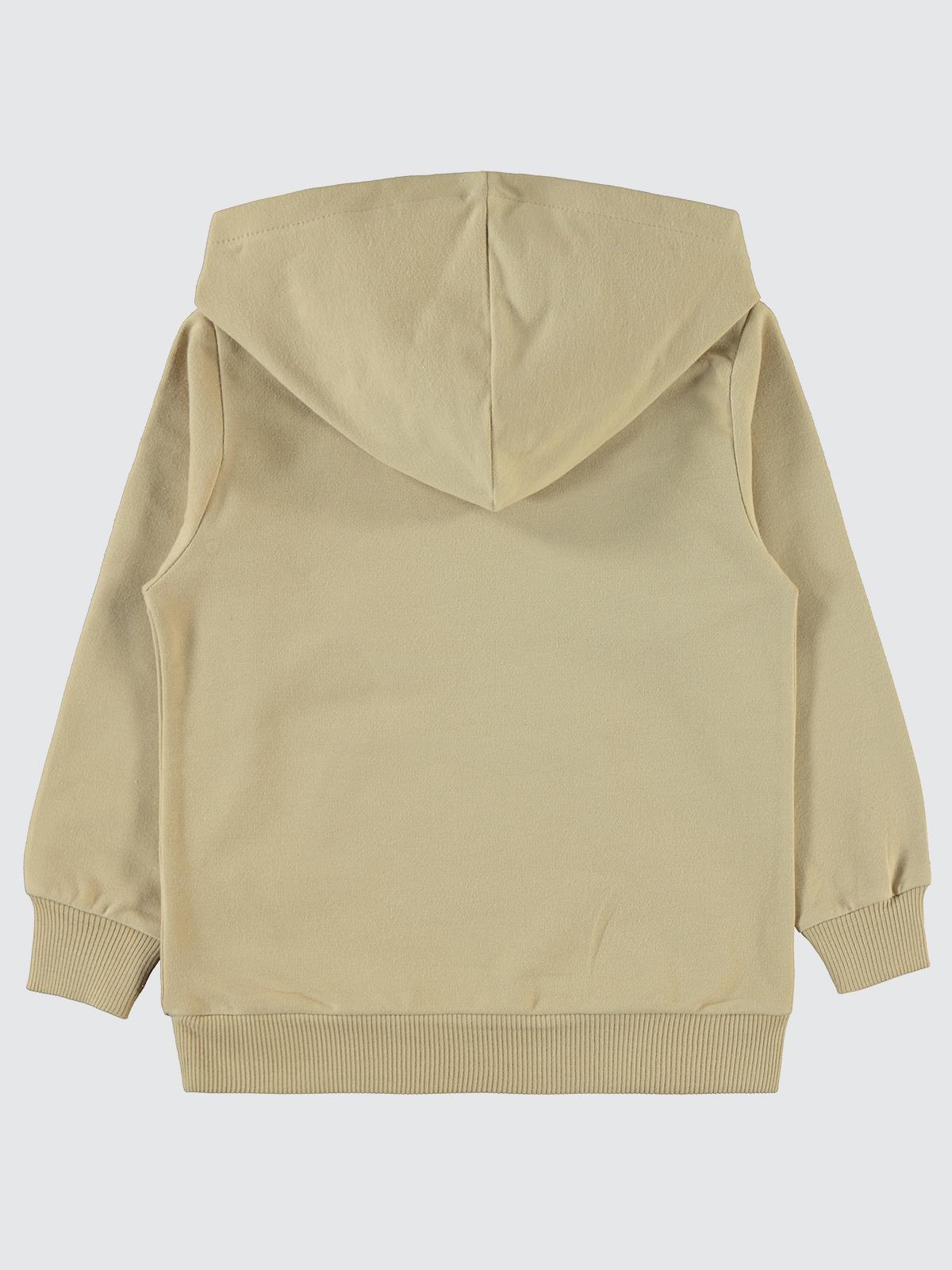 Civil Boys Qr Kod Etiketli Kapşonlu 2-5 Yaş Sweatshirt - Bej