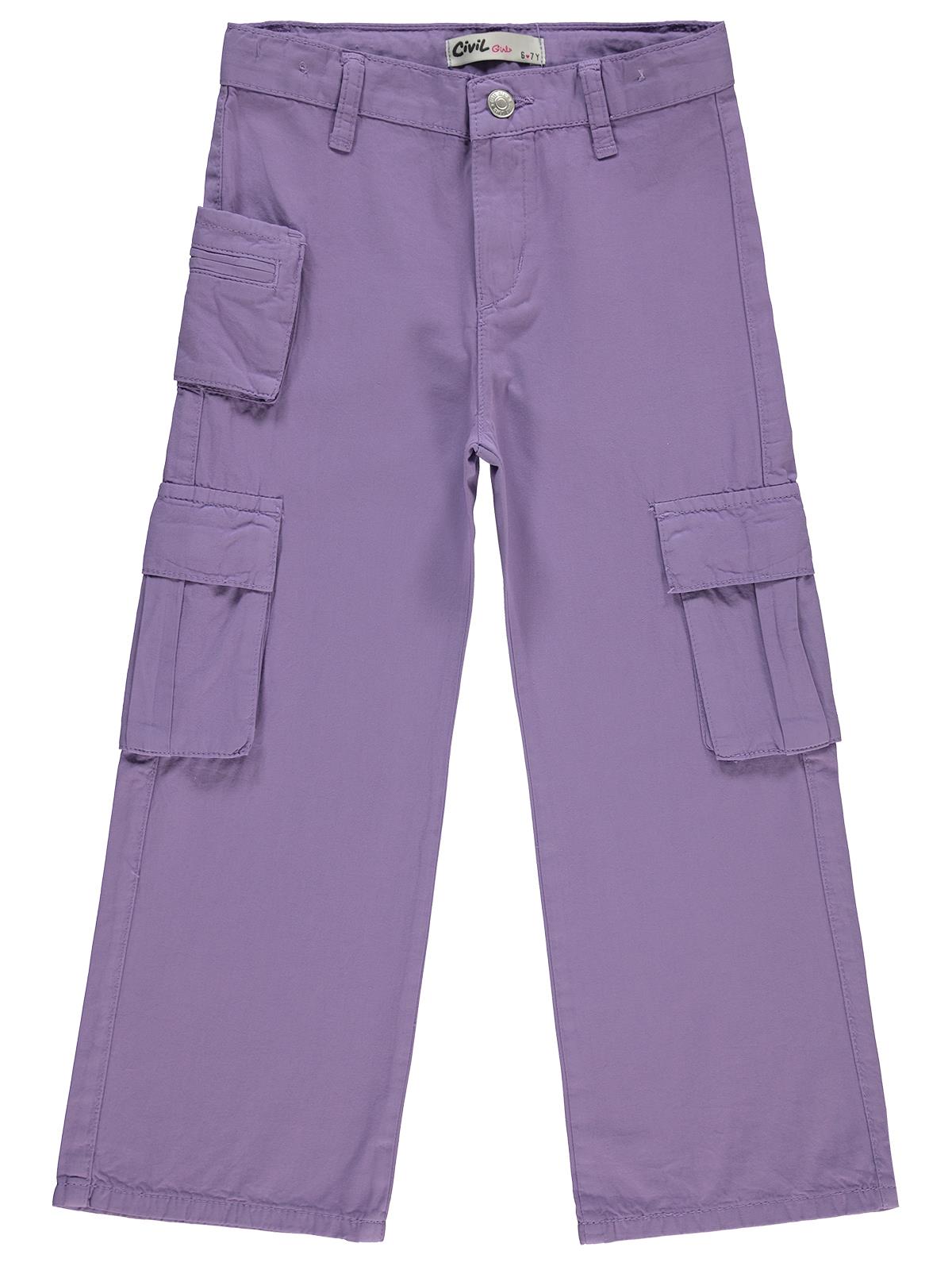 Civil Girls Üç Cepli Kargo 10-13 Yaş Pantolon - Lila