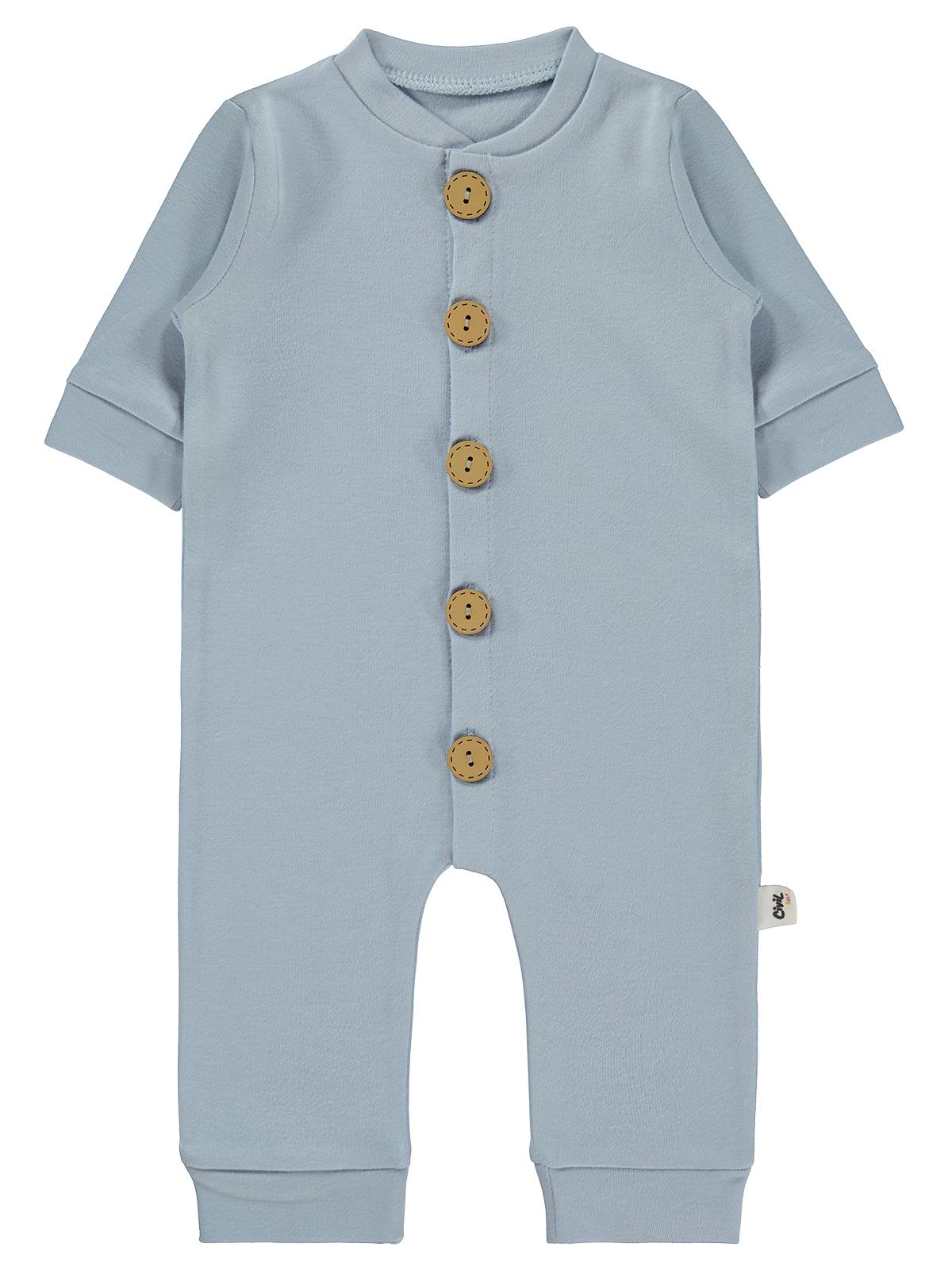 Civil Baby Düz Basic 1-6 Ay Tulum - Mavi