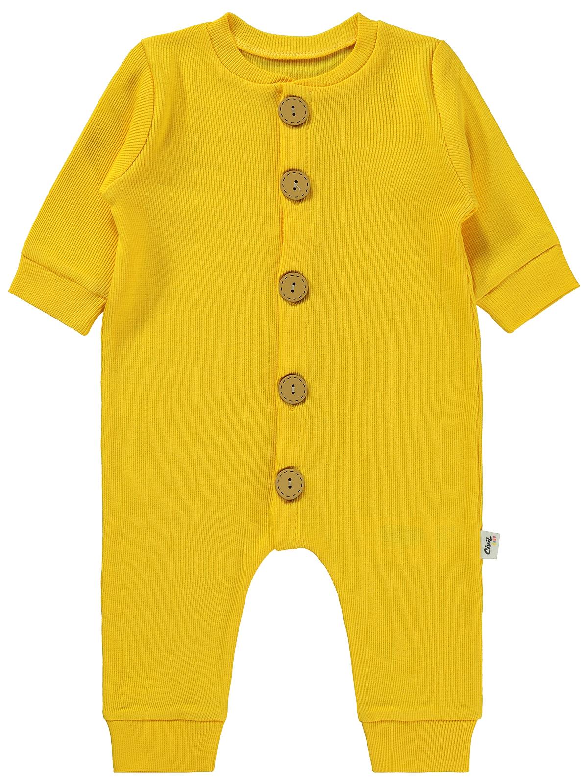 Civil Baby Düz Basic 1-6 Ay Tulum - Sarı
