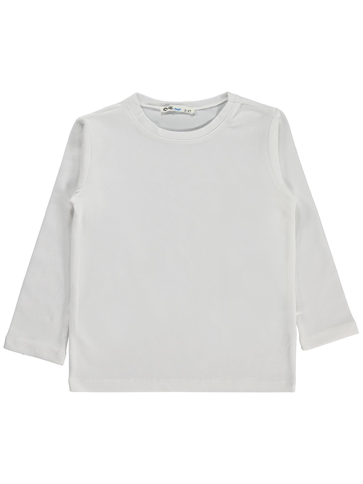 Civil Boys Erkek Çocuk Basic Sweatshirt | Likralı Süprem Uzun Kol | Okul Kreş ve Günlük Kullanım - Ekru