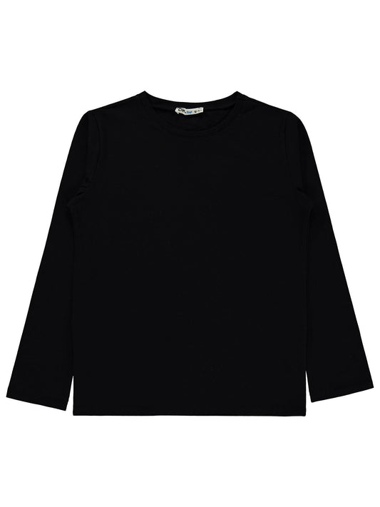 Civil Boys Erkek Çocuk Basic Sweatshirt | Likralı Süprem Uzun Kol | Okul Kreş ve Günlük Kullanım - Siyah