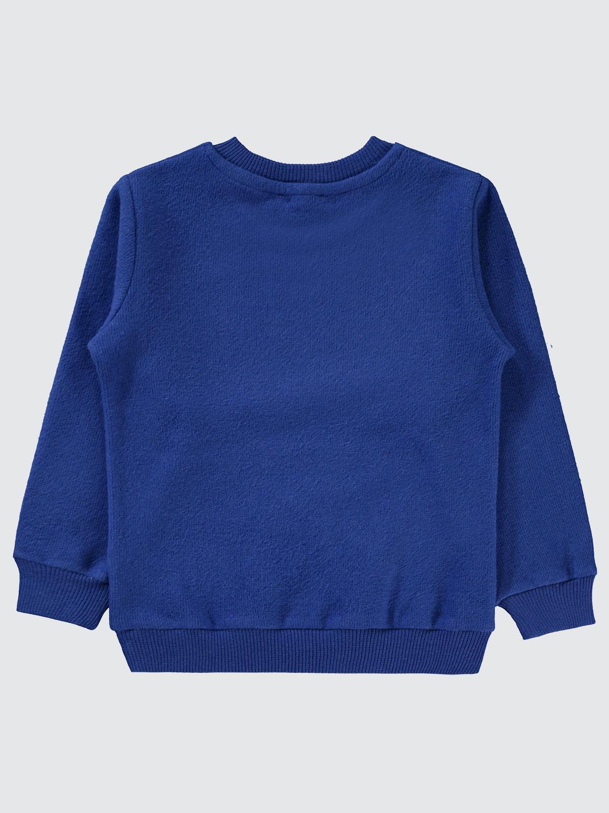 Civil Erkek Çocuk 96 Nakışlı Sweatshirt | Selanik Uzun Kol | Okul Kreş ve Günlük Kullanım - Mavi