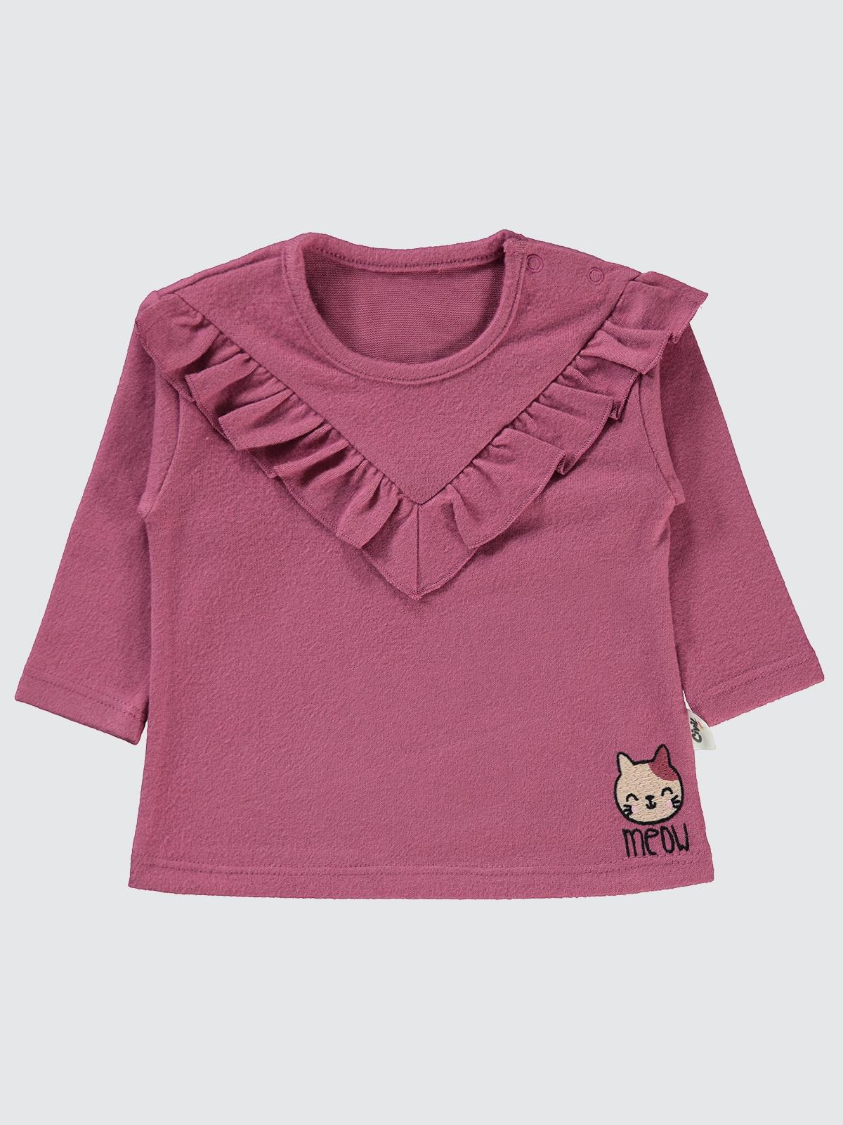 Civil Baby Kedi Nakışlı 6-18 Ay Sweatshirt - Bej