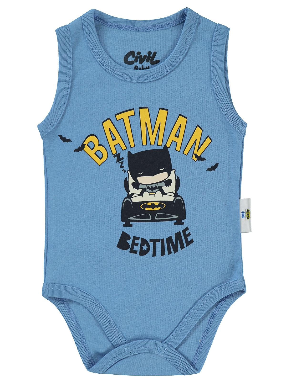 Civil Baby Renklı Batman 1-18 Ay Çıtçıtlı Badi - Mavi
