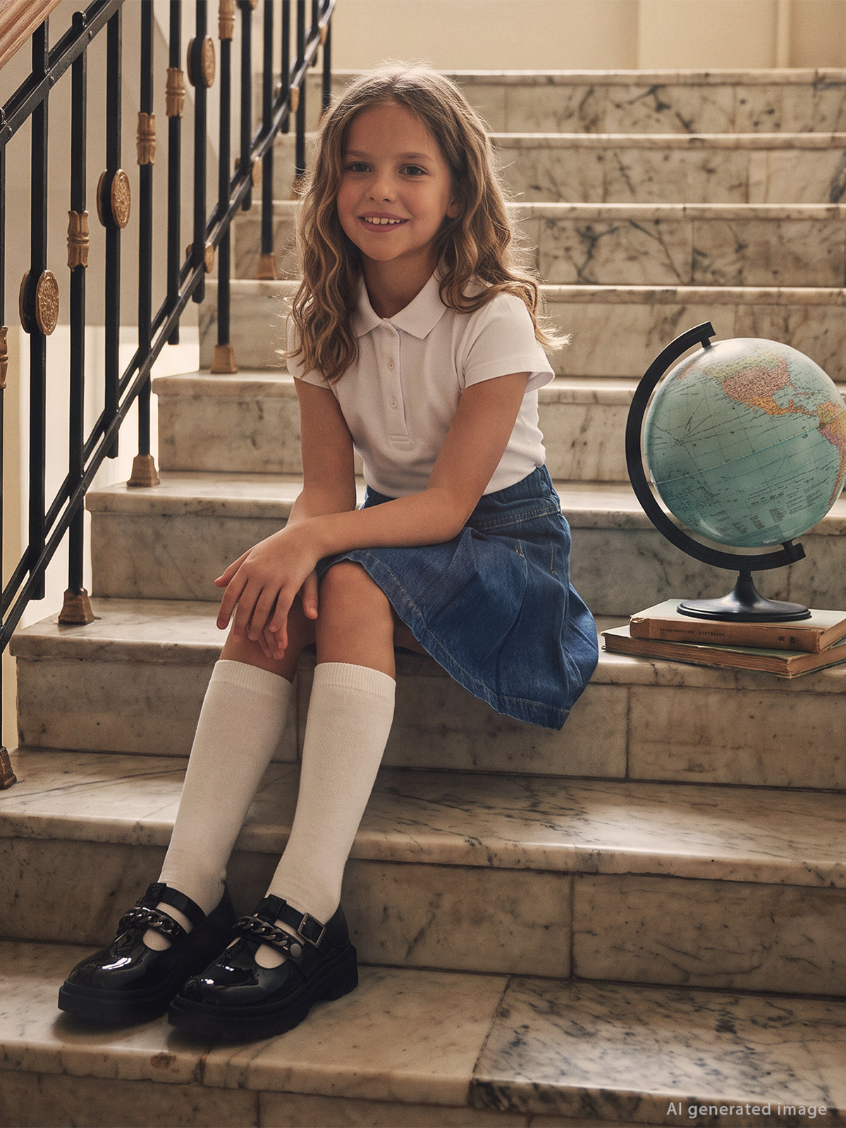 Civil Girls Pileli 6-9 Yaş Etek - Mavi