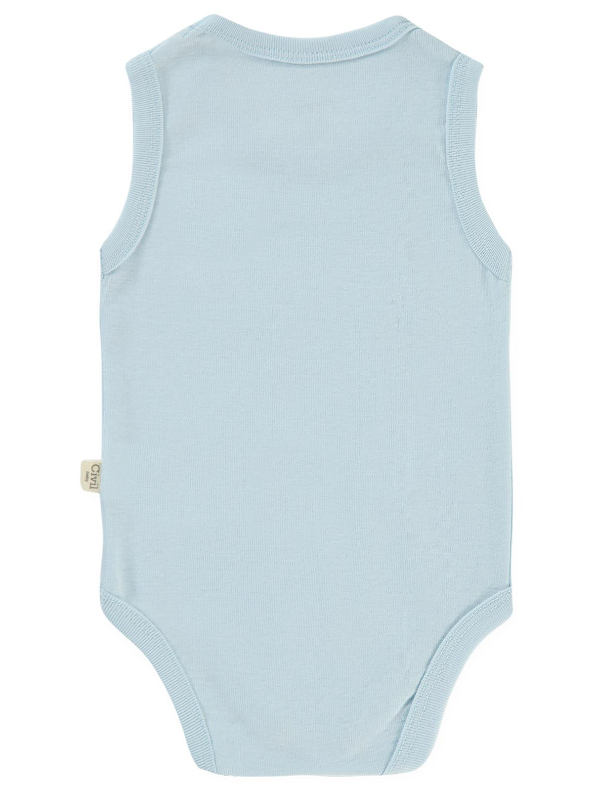 Civil Baby Düz Renkli  Çıtçıtlı Badi - Mavi