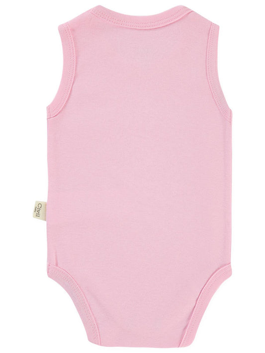 Civil Baby Düz Renkli 3-9 Ay Çıtçıtlı Badi - Pembe