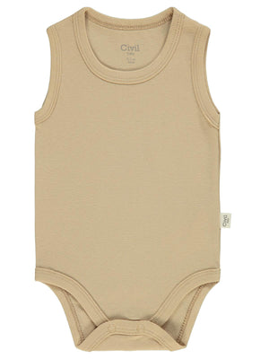 Civil Baby Düz Renkli  Çıtçıtlı Badi - Kahverengi