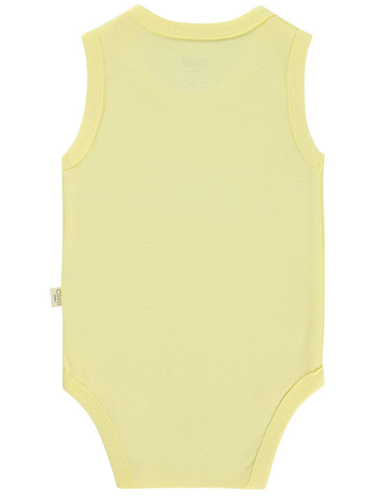 Civil Baby Düz Renkli 1-3 Yaş Çıtçıtlı Badi - Sarı