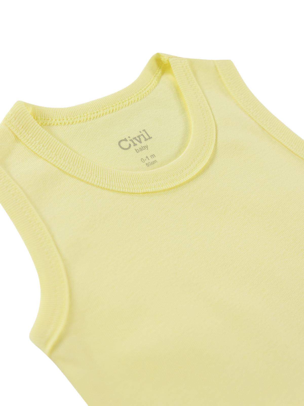 Civil Baby Düz Renkli 1-3 Yaş Çıtçıtlı Badi - Sarı
