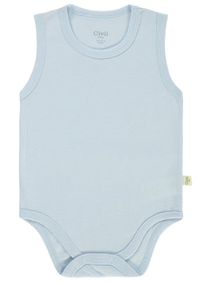 Civil Baby Düz Renkli 1-3 Yaş Çıtçıtlı Badi - Mavi