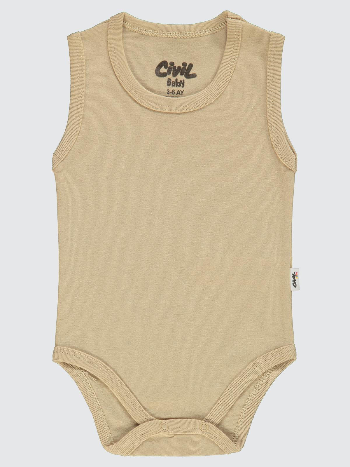 Civil Baby Düz Renkli 1-3 Yaş Çıtçıtlı Badi - Sarı